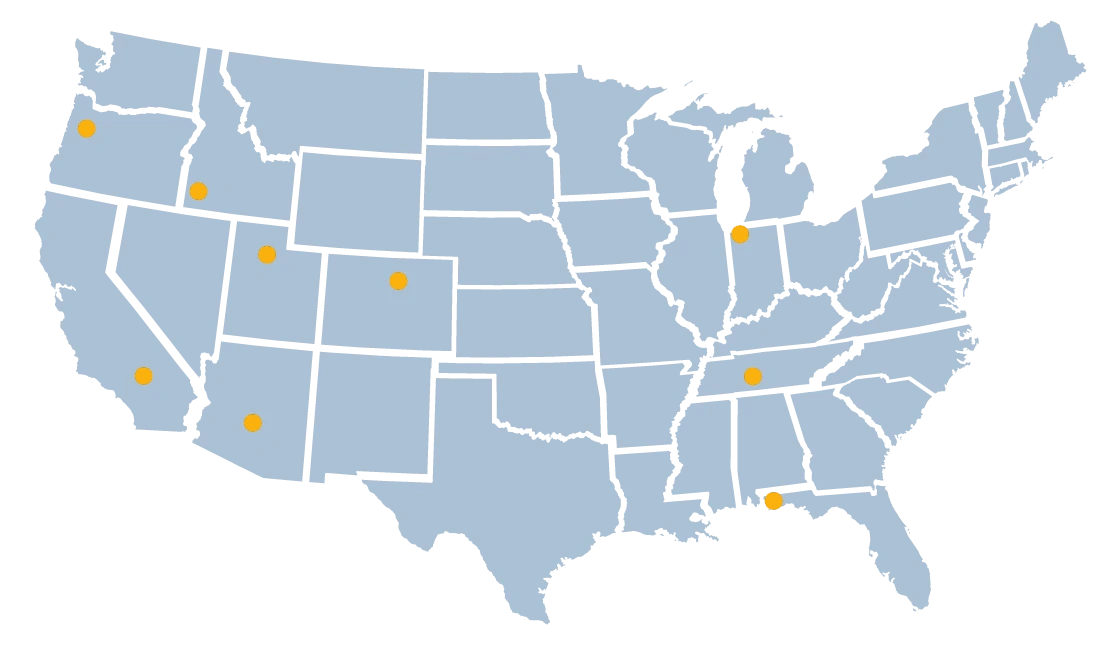 Map of the United States illustrating the nationwide freight network